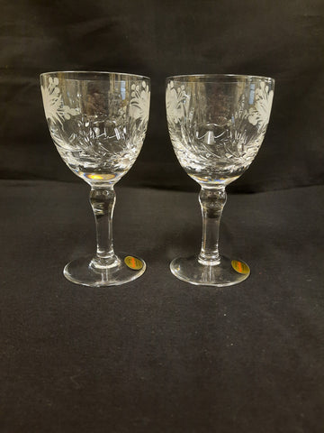 'Royal Brierley' Cut Crystal Wine Glasses