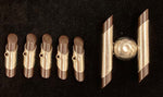 Art Deco set of belt buckle with five buttons