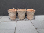 Terracotta Herb Pots & Wire Basket