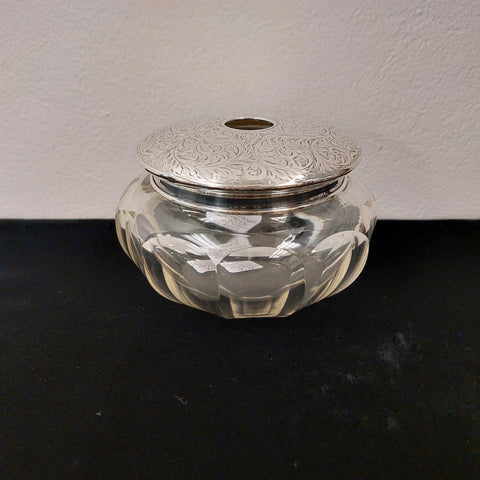 Sterling Silver Topped Crystal Container - Ellis Brothers