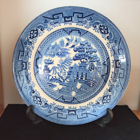 British Anchor - 'Willow' pattern - Blue & White Plate