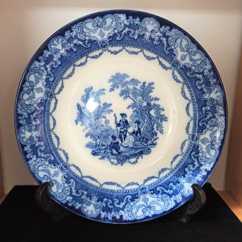Doulton Burslem - Blue & White 'Watteau' pattern - oatmeal bowl - c. 1903