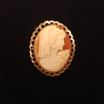 9ct Gold Cameo Brooch - Left Profile