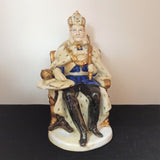 Rare German 'Fairing' Trinket Box - 'King on a Throne'