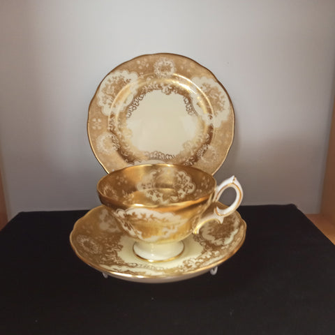 Hammersley Cream and Gold Cup, Saucer & Plate - c. 1939