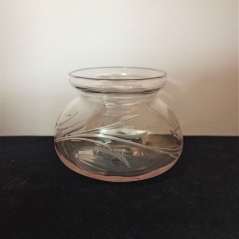 Small Etched Glass Vase