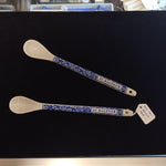 Pair of Blue and White Salt Spoons