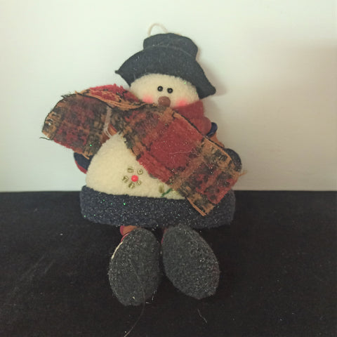 Small Plush Snowman Ornament