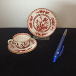 Coalport Miniature Cup, Saucer and Plate - "Indian Tree Coral"