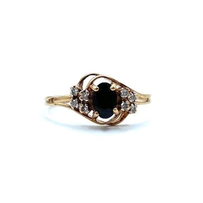 9ct Gold, Sapphire and diamond ring
