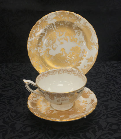 Royal Crown Derby 'Aves' pattern Cup, Saucer & Plate